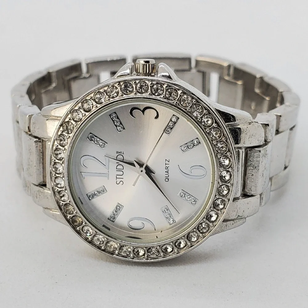 Women's Watch 32MM Crystal Bezel Gray Dial Gray Bracelet 7